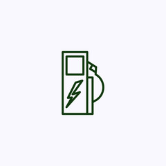 Gas station icon with electric charge symbol