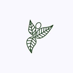 Obraz premium Silhouette of a man in the form of leaves