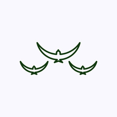 Obraz premium Flying birds icon on a white background