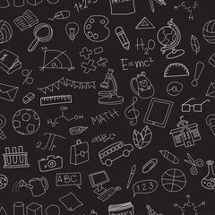 Back to school seamless  pattern. Good for textile fabric design, wrapping paper and website wallpapers. 