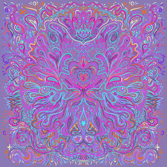 Hypnotic shamanic acid patterned background. Hand drawn design in ethnic Indian style. Mystic abstract hippie and boho texture. Occult and tribal fusion vector trippy.