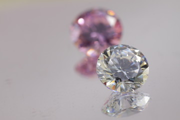 Close up shot of beautiful color zircon diamond beads for jewelry