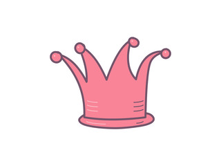 Funny king, queen, princess crown. Royal symbol.