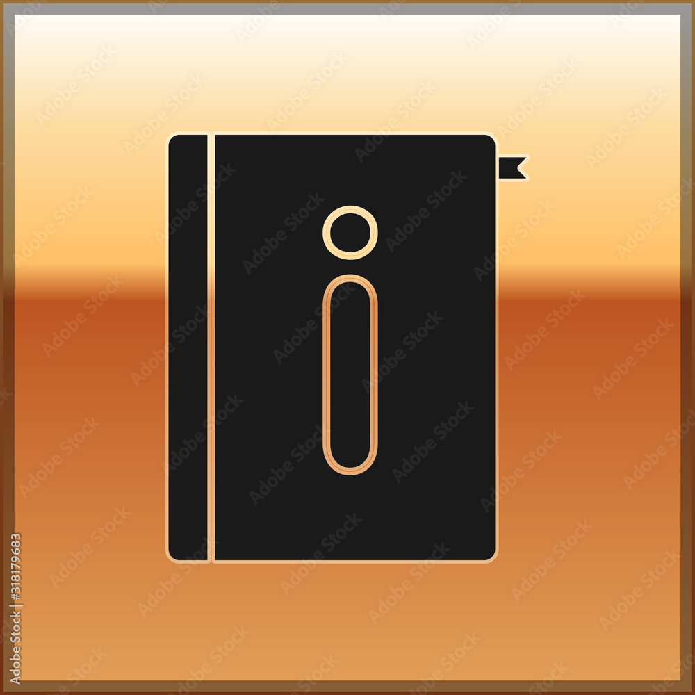 Poster black user manual icon isolated on gold background. user guide book. instruction sign. read before u