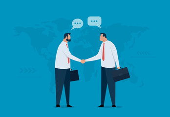 Global collaboration concept. Corporate and cooperative business vector illustration.