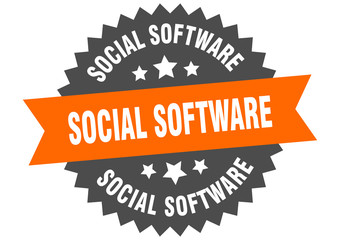 social software sign. social software circular band label. round social software sticker