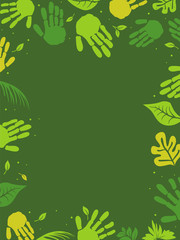 Hands Nature Green Frame  Background Illustration