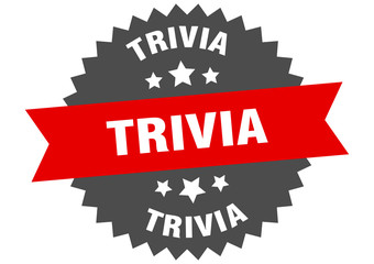trivia sign. trivia circular band label. round trivia sticker