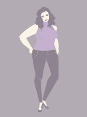 Woman Plus Size Model Illustration
