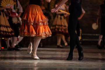 Don Quixote ballet. Closeup of ballerinas dancing © Ruslan