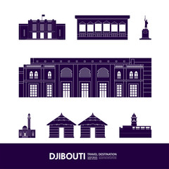 Fototapeta premium Djibouti travel destination grand vector illustration. 