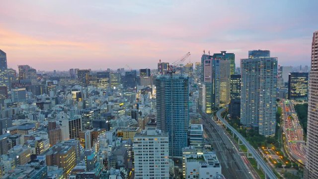 Time lapse view at Tokyo city in japan