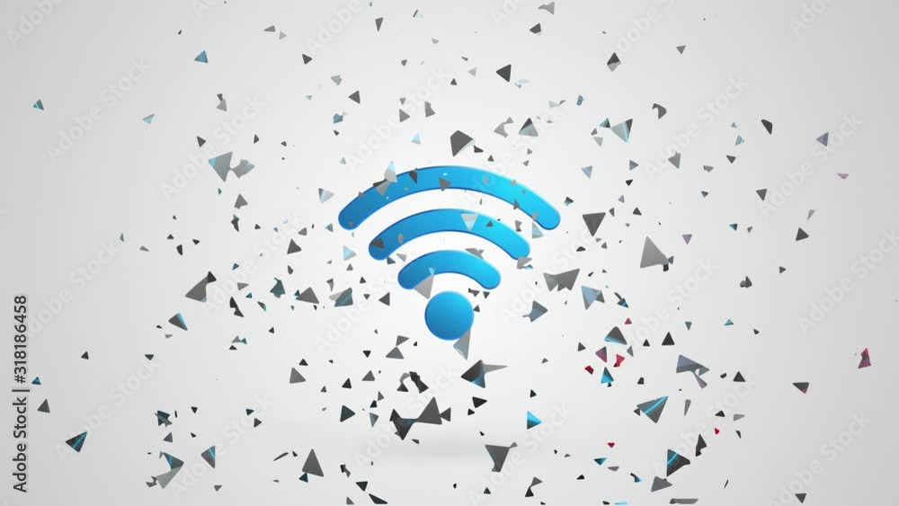 Poster wifi speed meter ''short version''. speed meter is destroyed by high speed of wireless network. tech