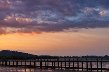 Obraz premium Sky with cloud and sun ray yellow and blue color background. With copy space for text or design.