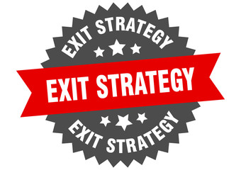 exit strategy sign. exit strategy circular band label. round exit strategy sticker