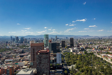 Fototapeta na wymiar View of Mexico City from Latin American tower 