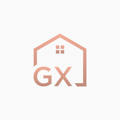 letter G X with Real Estate element. home concept Construction logo template, Home and Real Estate icon. Housing Complex Simple Vector Logo Template. - vector