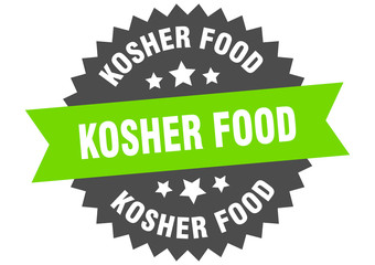 kosher food sign. kosher food circular band label. round kosher food sticker