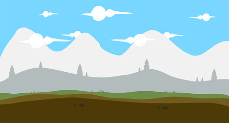 Flat landscape and view design.
