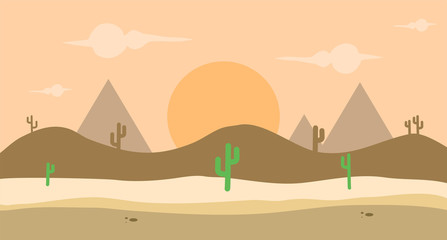 Flat landscape and view design.