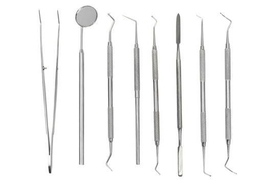 Basic dentist tools isolated on white Stock Photo by ©Uolis 54439037