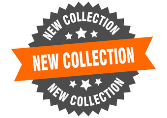 new collection sign. new collection circular band label. round new collection sticker