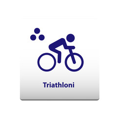 Triathlon sport Symbol. stickman solid icon.vector illustration