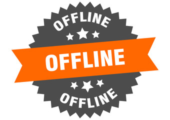 offline sign. offline circular band label. round offline sticker