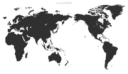 Fototapeta premium Mapa świata na białym tle.