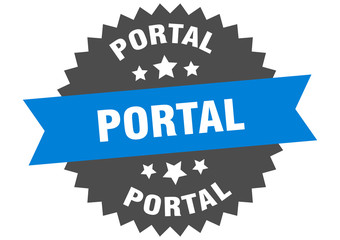 portal sign. portal circular band label. round portal sticker