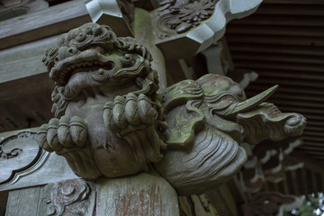 Wood detail of a Japanese temple