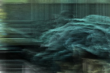 abstract background with futuristic poor broken noise and very dark blue, dark sea green and slate gray colors