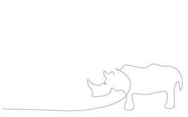 Rhinoceros on white background vector illustration