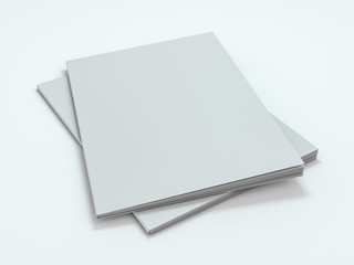 Blank photorealistic brochure mockup on white background. 3D