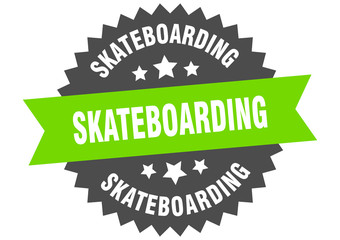 skateboarding sign. skateboarding circular band label. round skateboarding sticker