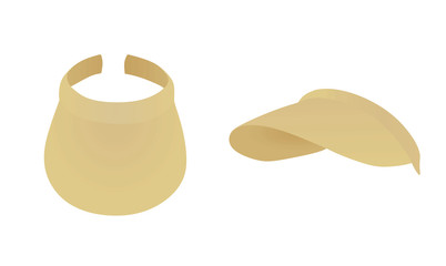 Beige long visor cap. vector illustration