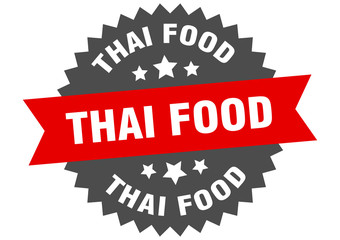 thai food sign. thai food circular band label. round thai food sticker