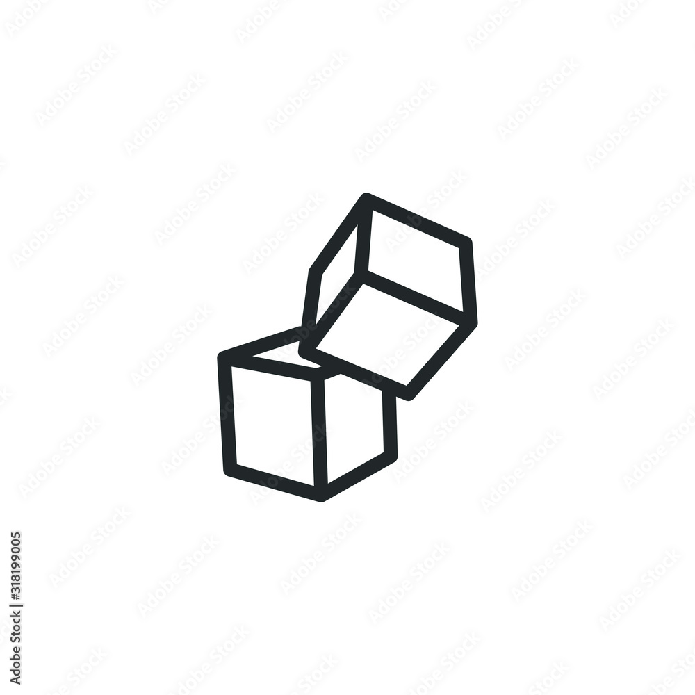 Fototapete box icon template color editable. box symbol vector sign isolated on white background illustration f