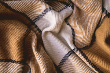 background texture of warm checkered woolen plaid