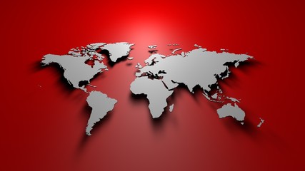World map on red background  © Jonas Weinitschke
