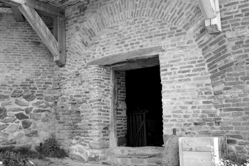 Fototapeta premium Fortified medieval saxon evangelic church in the village Alma Vii (Almen) Transylvania, Romania. The settlement was founded by the Saxon colonists in the middle of the 12th century