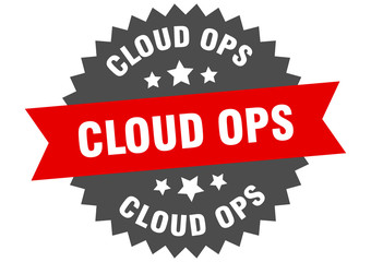 cloud ops sign. cloud ops circular band label. round cloud ops sticker