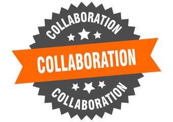 collaboration sign. collaboration circular band label. round collaboration sticker