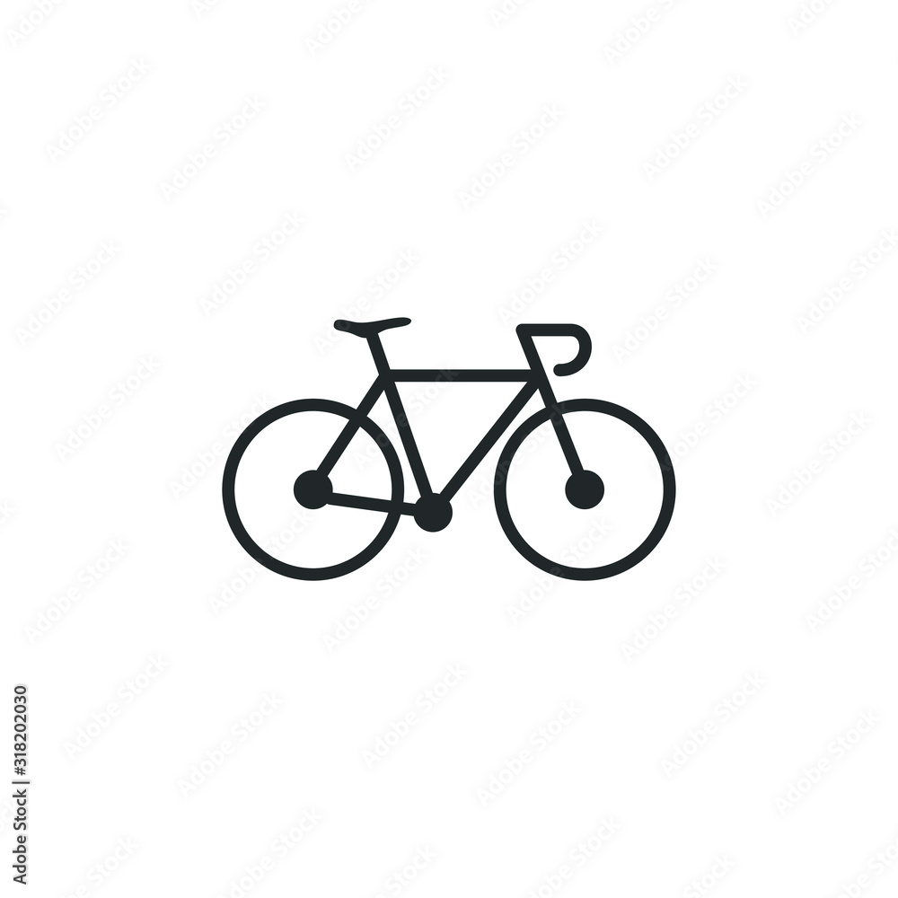 Aufkleber Bicycle icon template color editable. Bike symbol vector sign isolated on white background illustration for graphic and web design.