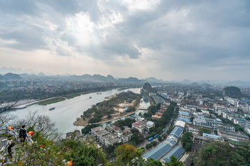 An aerial view of guilin city, guangxi province, China