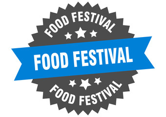 food festival sign. food festival circular band label. round food festival sticker