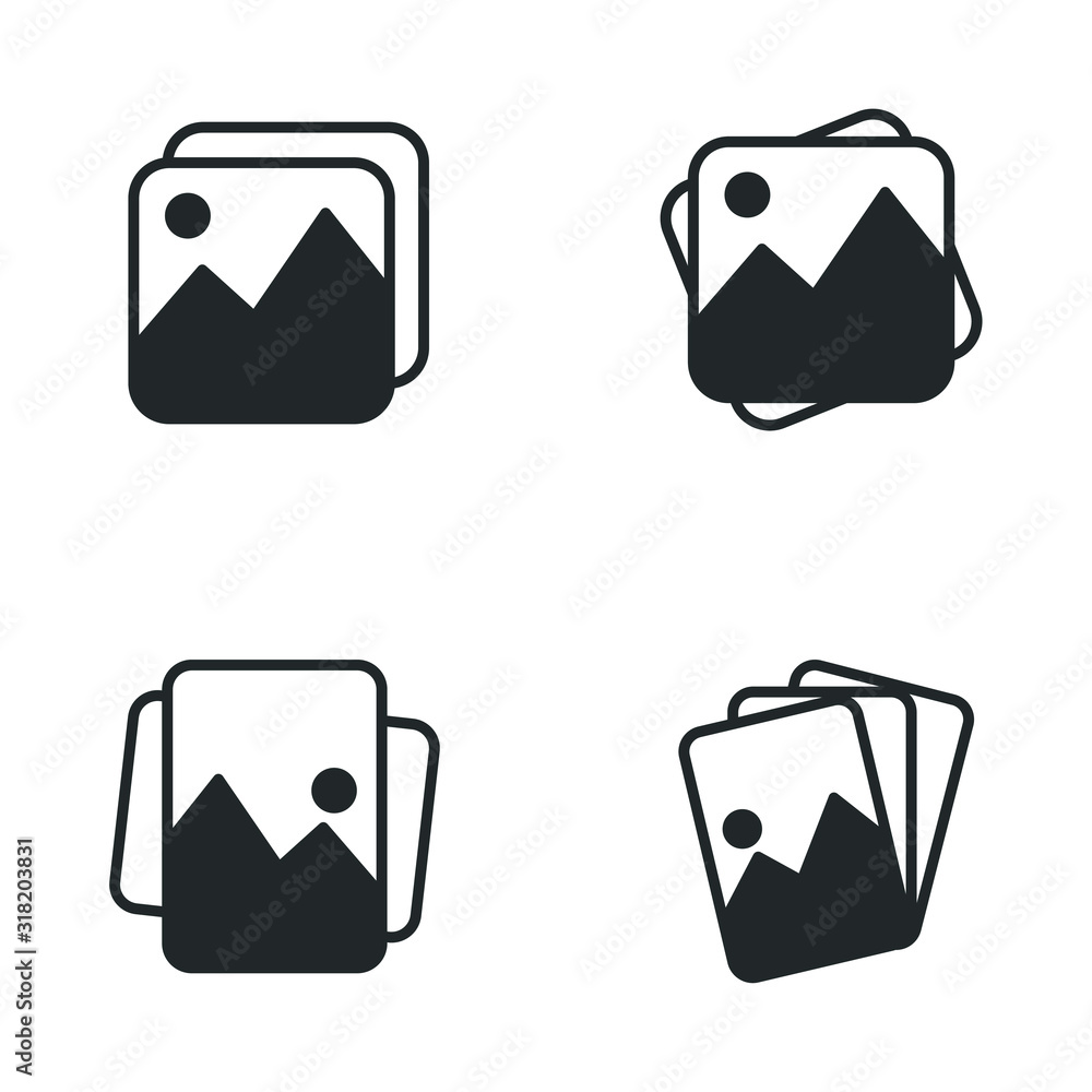 Poster premium picture icon template color editable. pictures symbol vector sign isolated on white backgrou