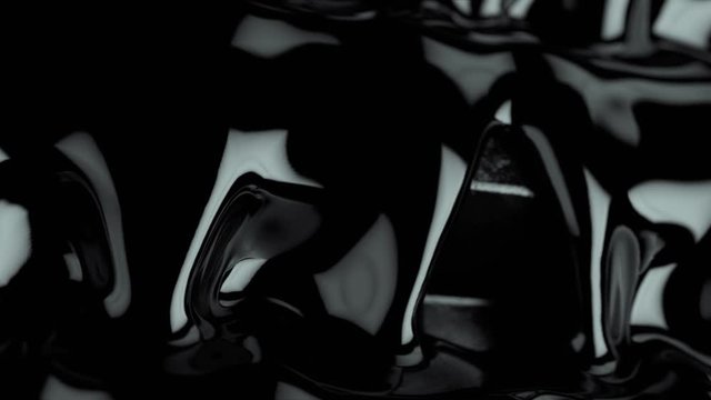 Black Fluid Liquid Paint Flowing Down Gritty Dark Surface