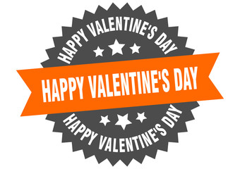 happy Valentine's day sign. happy Valentine's day circular band label. round happy Valentine's day sticker