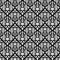 seamless pattern in monochrome colors, baroque ornament, swirls classic